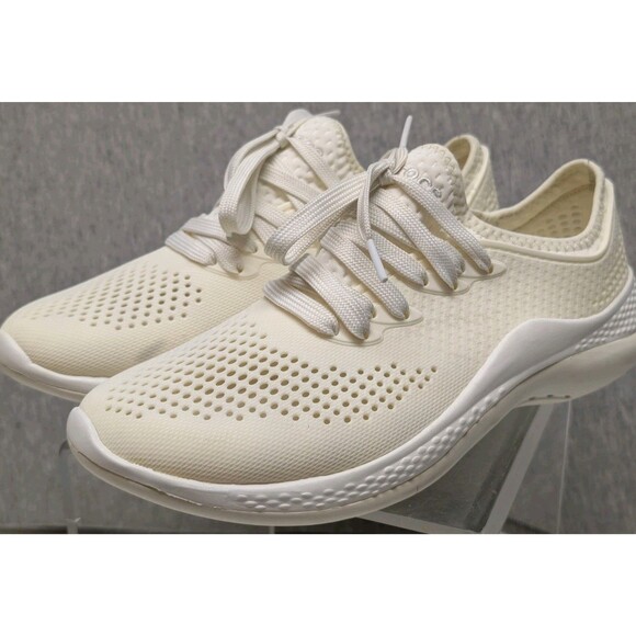 Crocs Literide 360 Pacer Running Sneakers Womens Beige Lace-Up Low Top Size 8 - Picture 4 of 9